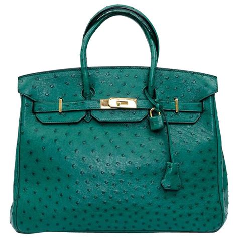 hermes green ostritch bags|worth handbags ostrich leather.